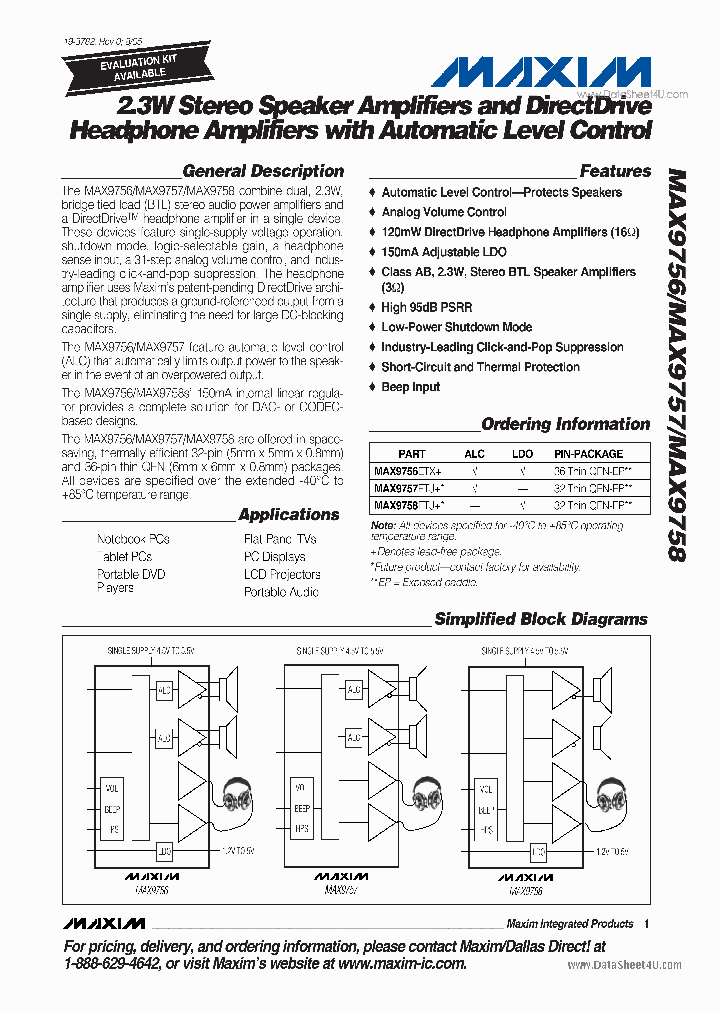 MAX9757_7730727.PDF Datasheet