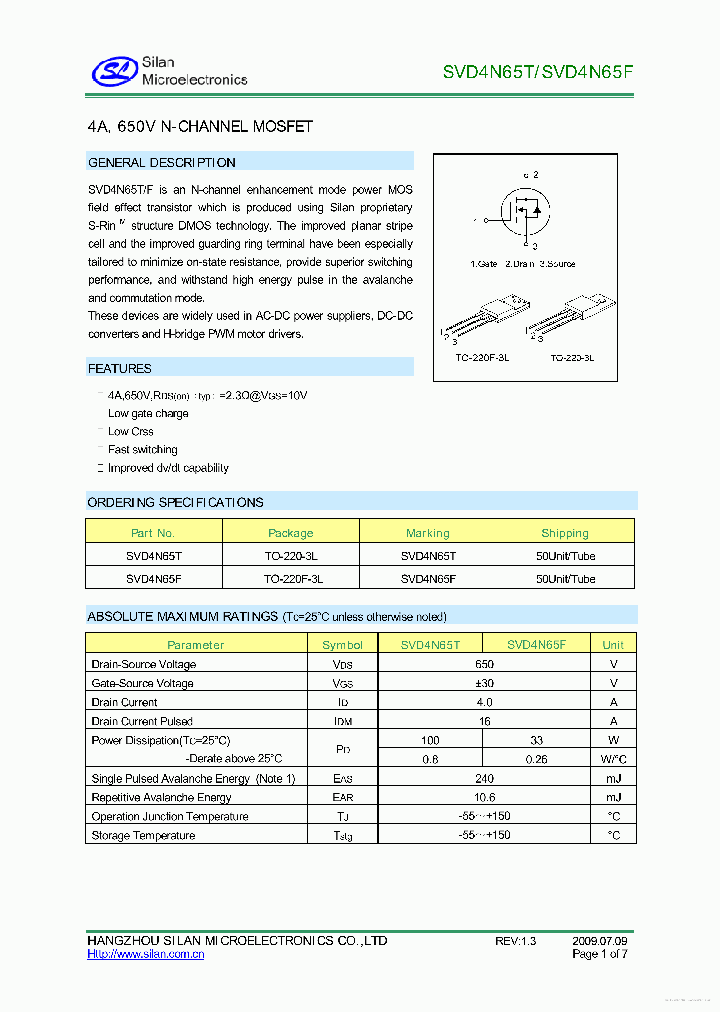 SVD4N65T_7740400.PDF Datasheet