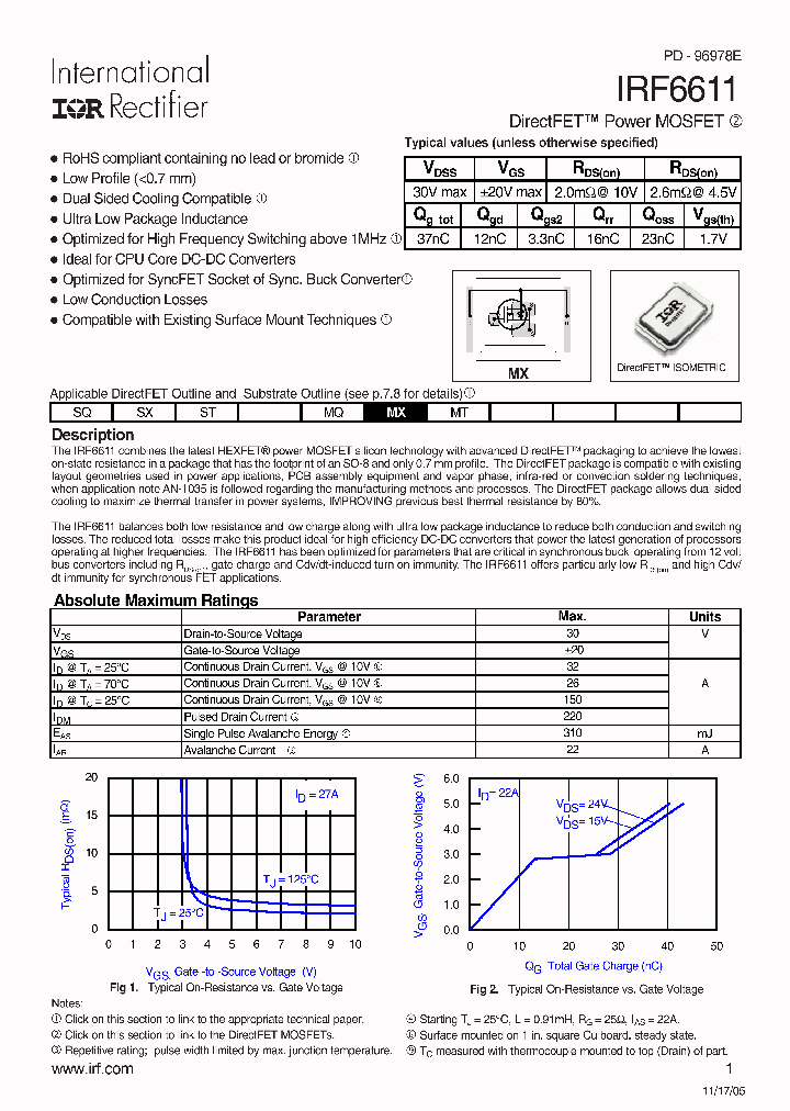 IRF6611_7818682.PDF Datasheet