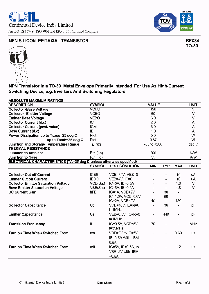 BFX34_8064619.PDF Datasheet