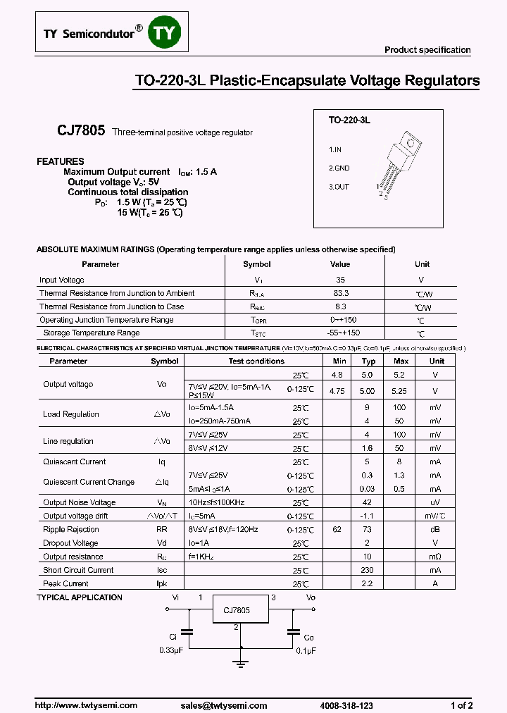 CJ7805-TO220-3L_8079827.PDF Datasheet