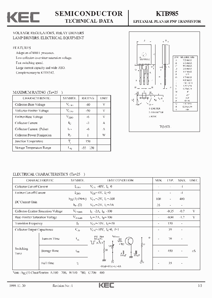 KTB985-15_8197691.PDF Datasheet