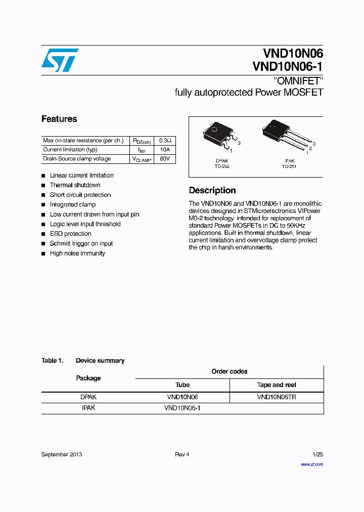 VND10N06TR-E_8213221.PDF Datasheet