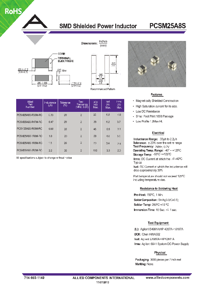 PCSM25A8S-2R2M-RC_8223067.PDF Datasheet