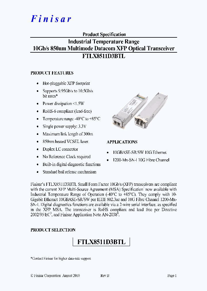 FTLX8511D3BTL_8357916.PDF Datasheet