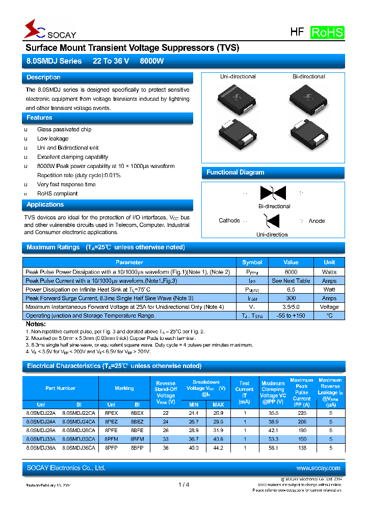 80SMDJ33A_8460763.PDF Datasheet