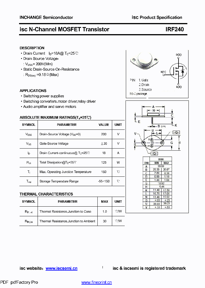 IRF240_8512818.PDF Datasheet