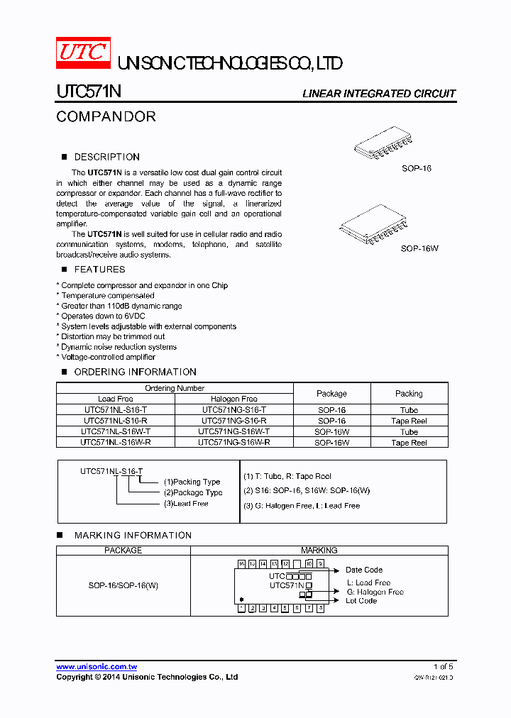 UTC571NL-S16-R_8576334.PDF Datasheet