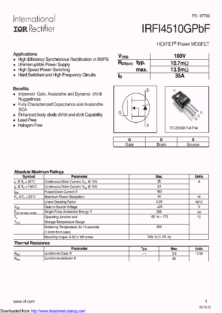 IRFI4510G_8650453.PDF Datasheet