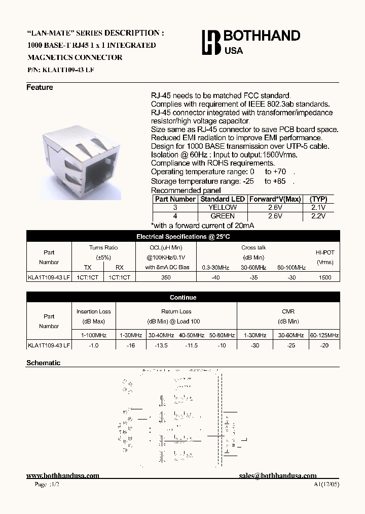 KLA1T109-43-LF_8656540.PDF Datasheet