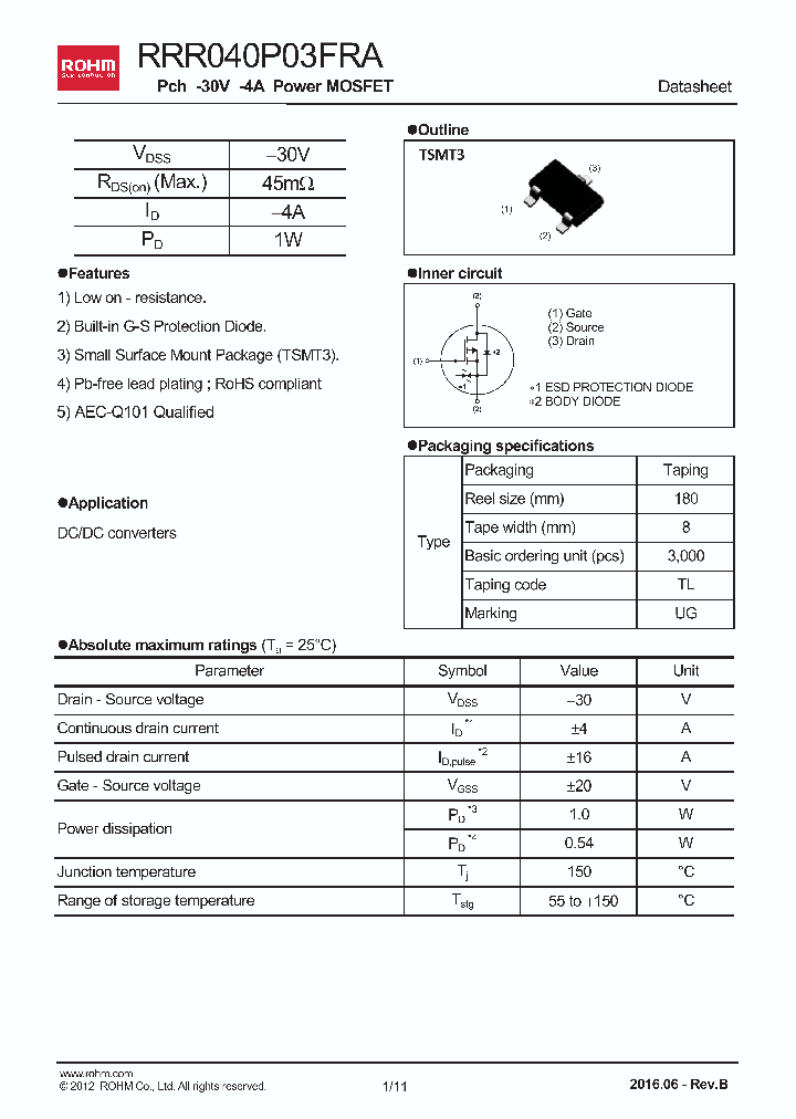 RRR040P03FRA_8784960.PDF Datasheet