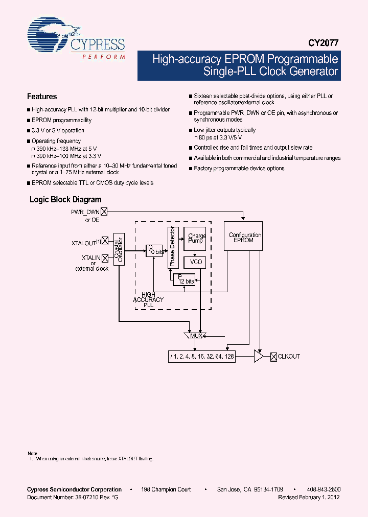 CY2077FZXIT_8824069.PDF Datasheet