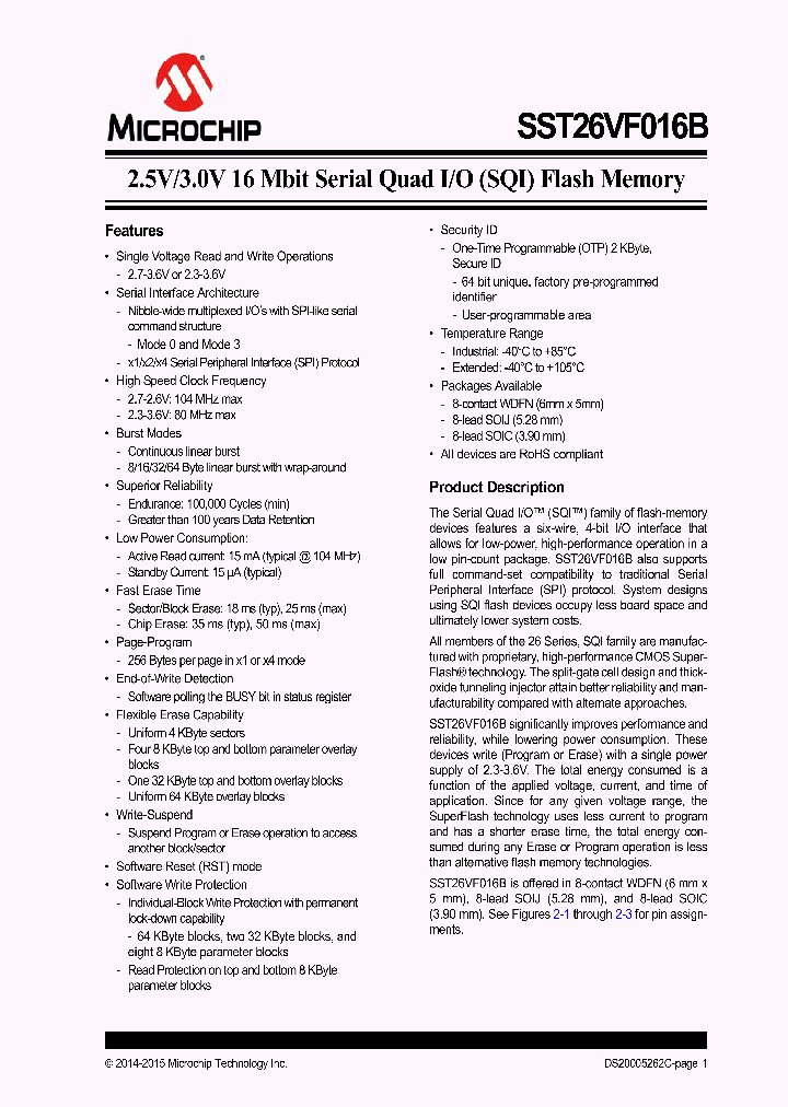 SST26VF016BT-104VSM_8845839.PDF Datasheet