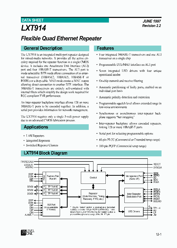 LXT914_8867092.PDF Datasheet