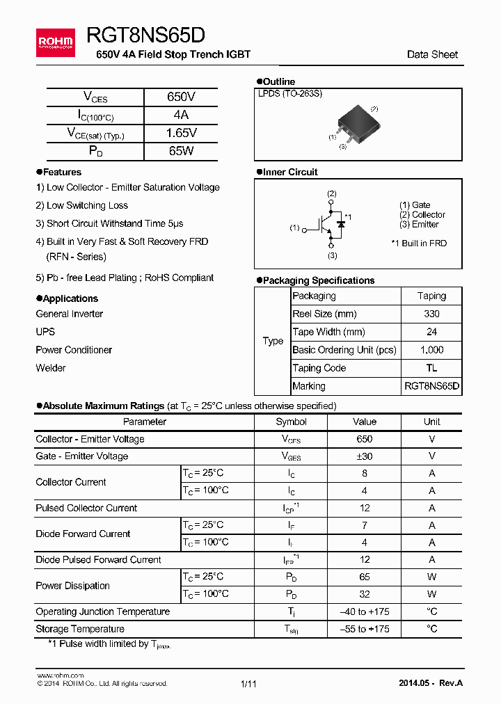 RGT8NS65D_8874253.PDF Datasheet