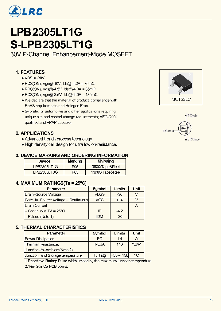 LPB2305LT1G_8914354.PDF Datasheet