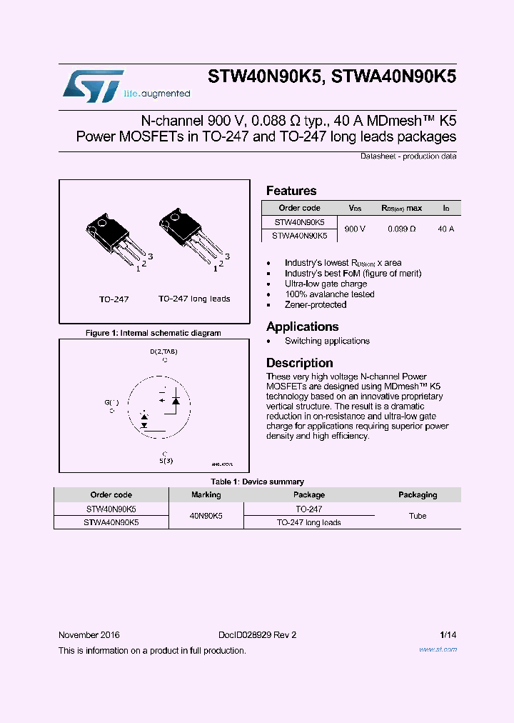 STW40N90K5_8942140.PDF Datasheet