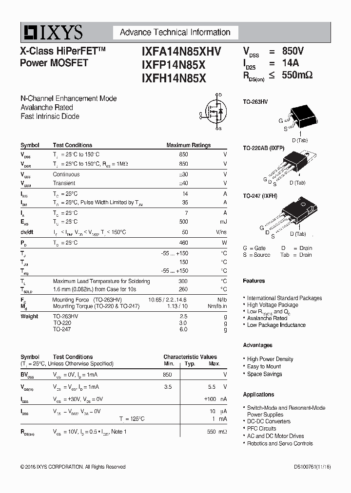 IXFP14N85X_8995198.PDF Datasheet