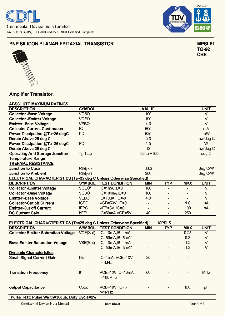 MPSL51_9038241.PDF Datasheet